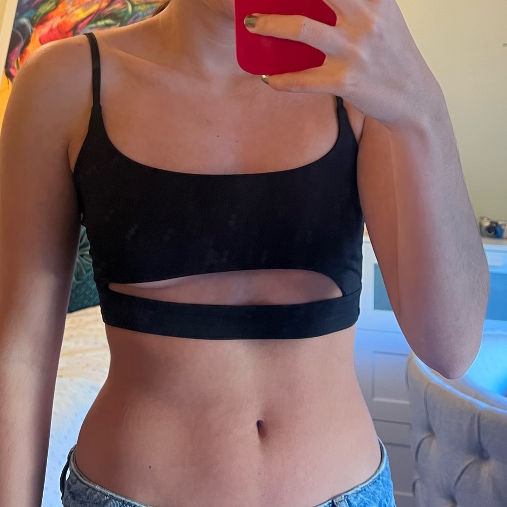 Black Cut Out Crop Top